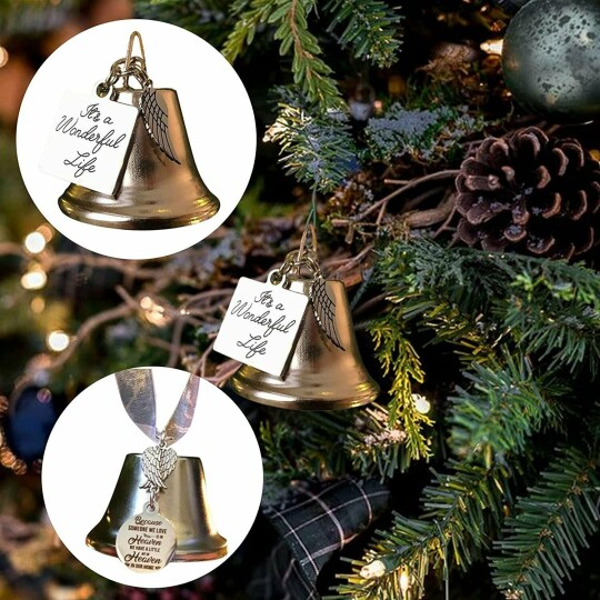 Silver 2 Bell Christmas Ornament, Those We Love Don't Go Away They Walk  Beside Us Everyday, Memorial Christmas Gift, Bereavement Gift